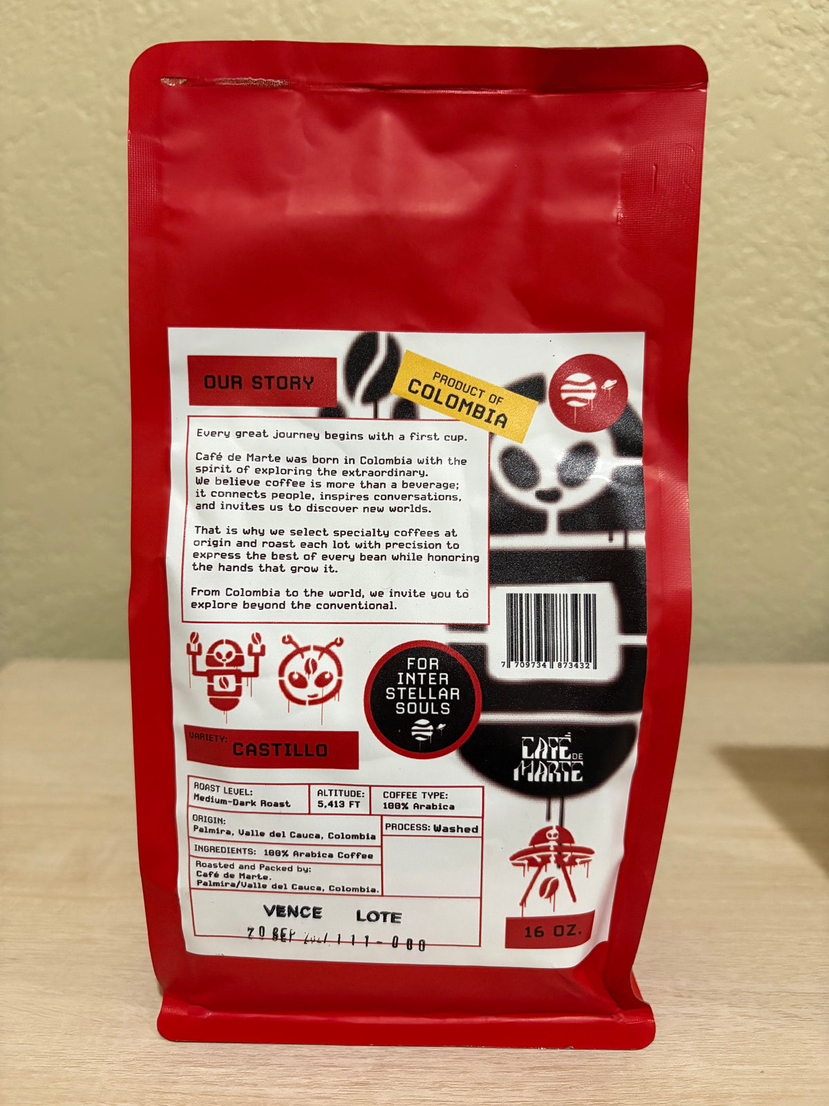 Café de Marte Colombian Whole Bean Coffee